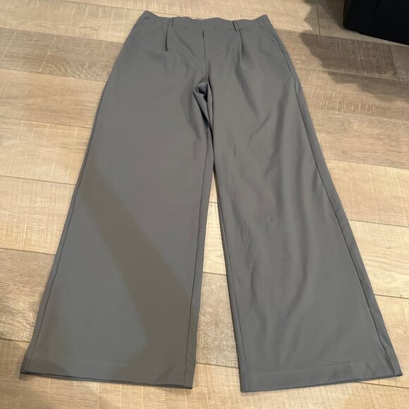 HALARA WOMENS GREY WIDE LEG PULL ON PANTS LARGE - Picture 1 of 8